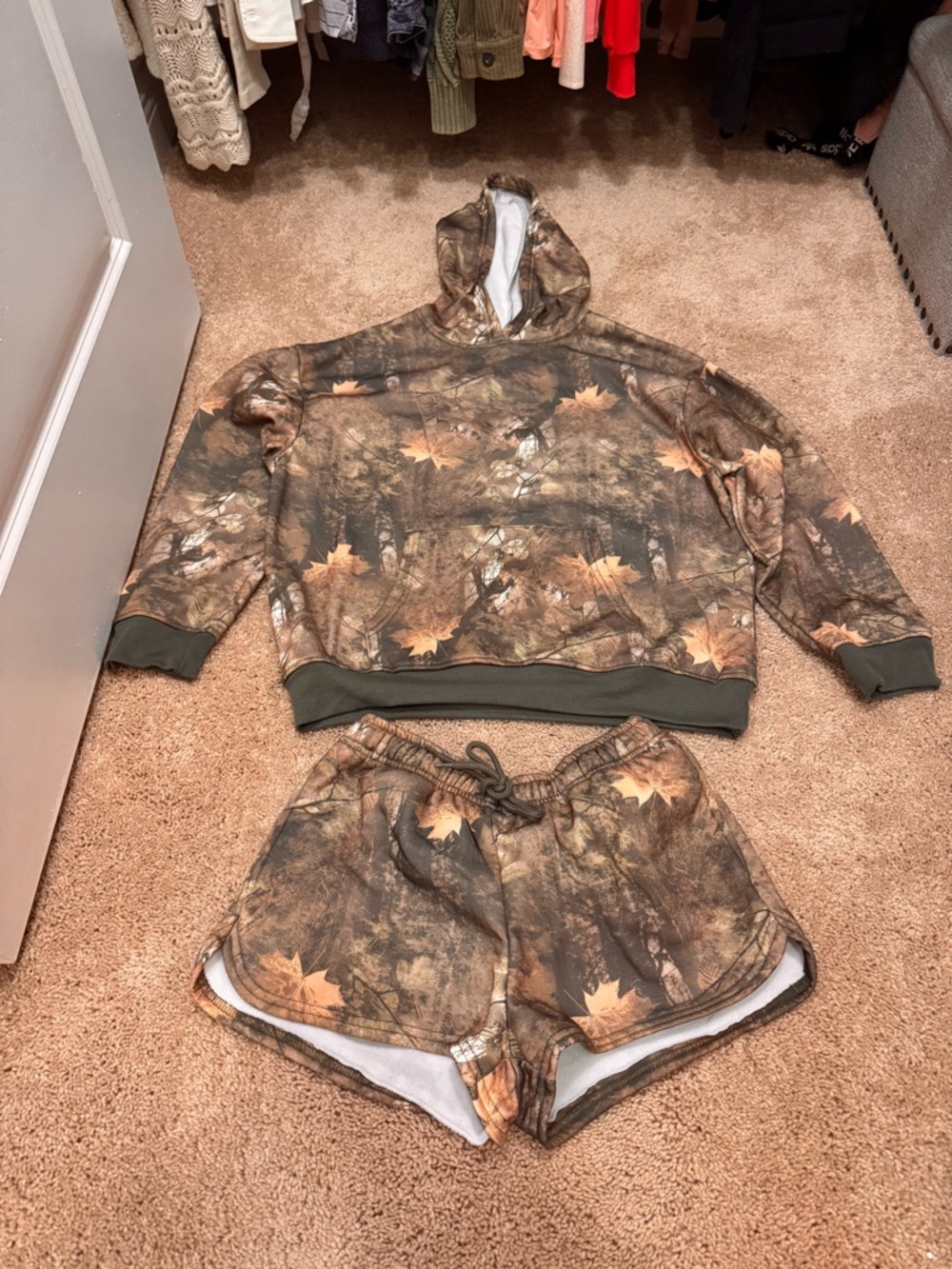 Camo Hoodie & Shorts Set